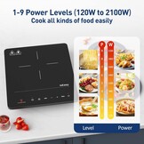Draagbare Inductiekookplaat 2100W - 9 Warmtestanden & Timer | 52% Korting