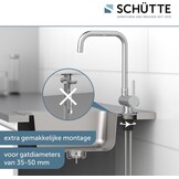 SCHÜTTE 24550 Keukenkraan WINDOW, waterkraan onder raam, gootsteenkraan voor raam, waterkraan 360° zwenkbaar Eéngreeps raammengkraan, chroom
