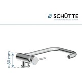 SCHÜTTE 24550 Keukenkraan WINDOW, waterkraan onder raam, gootsteenkraan voor raam, waterkraan 360° zwenkbaar Eéngreeps raammengkraan, chroom