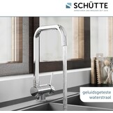SCHÜTTE 24550 Keukenkraan WINDOW, waterkraan onder raam, gootsteenkraan voor raam, waterkraan 360° zwenkbaar Eéngreeps raammengkraan, chroom