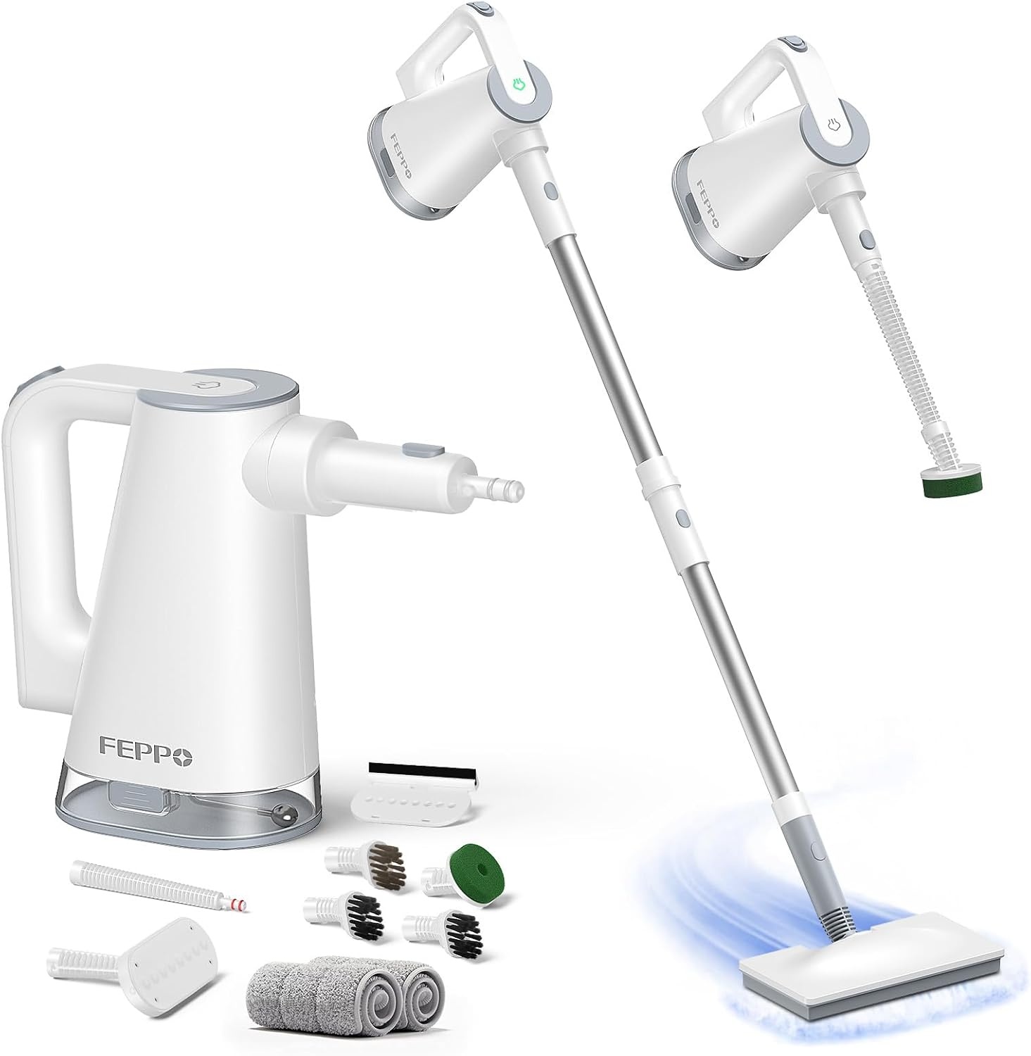 FEPPO 10-in-1 Stoomreiniger en Stoommop - Wit - 1300W