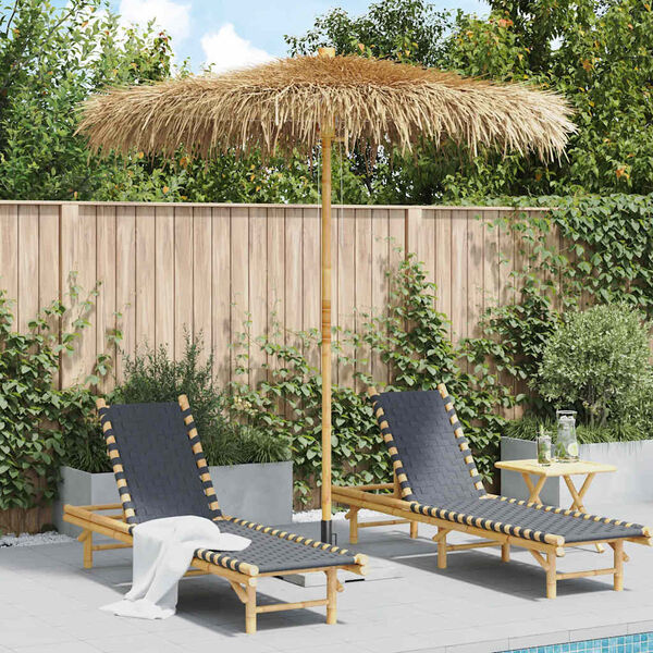 vidaXL Tiki Paraplu met Bananenblad Luifel 240 cm Bamboe