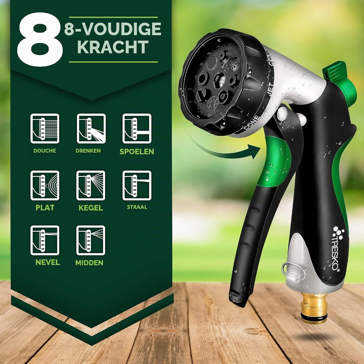 TRESKO® flexibele tuinslang | uitgezet 30 m | waterslang flexibel met 3-voudige latexkern | elastische flexiSchlauch | alle koppelingen van hoogwaardige messing