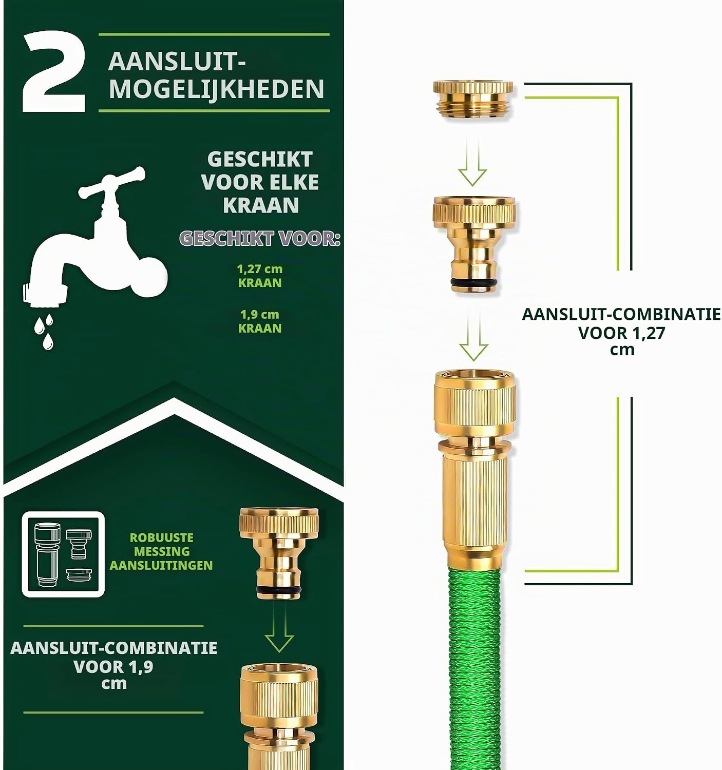TRESKO® flexibele tuinslang | uitgezet 30 m | waterslang flexibel met 3-voudige latexkern | elastische flexiSchlauch | alle koppelingen van hoogwaardige messing