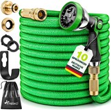 TRESKO® flexibele tuinslang | uitgezet 30 m | waterslang flexibel met 3-voudige latexkern | elastische flexiSchlauch | alle koppelingen van hoogwaardige messing