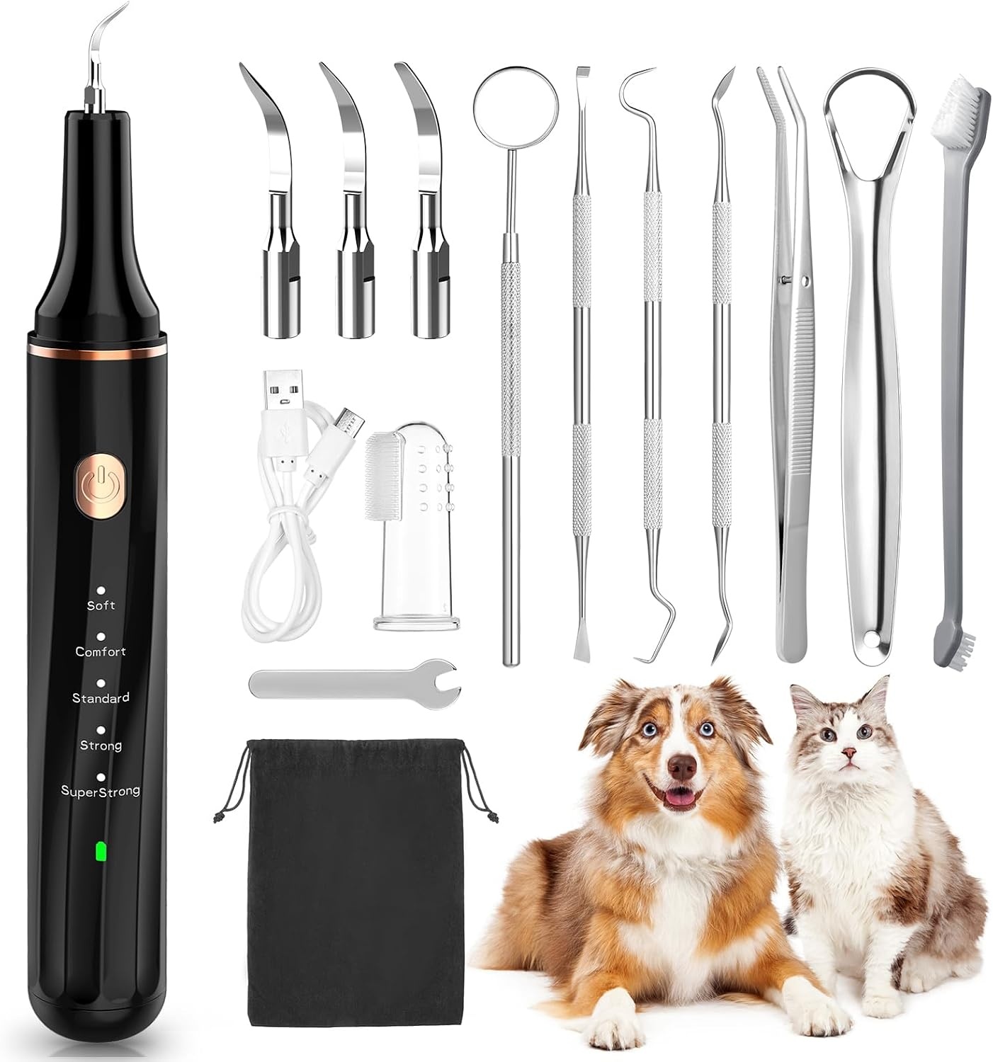 Ultrasone Gebitsreiniger Huisdieren Hond Kat - 5 standen, Tandvleesbescherming | 32% Korting