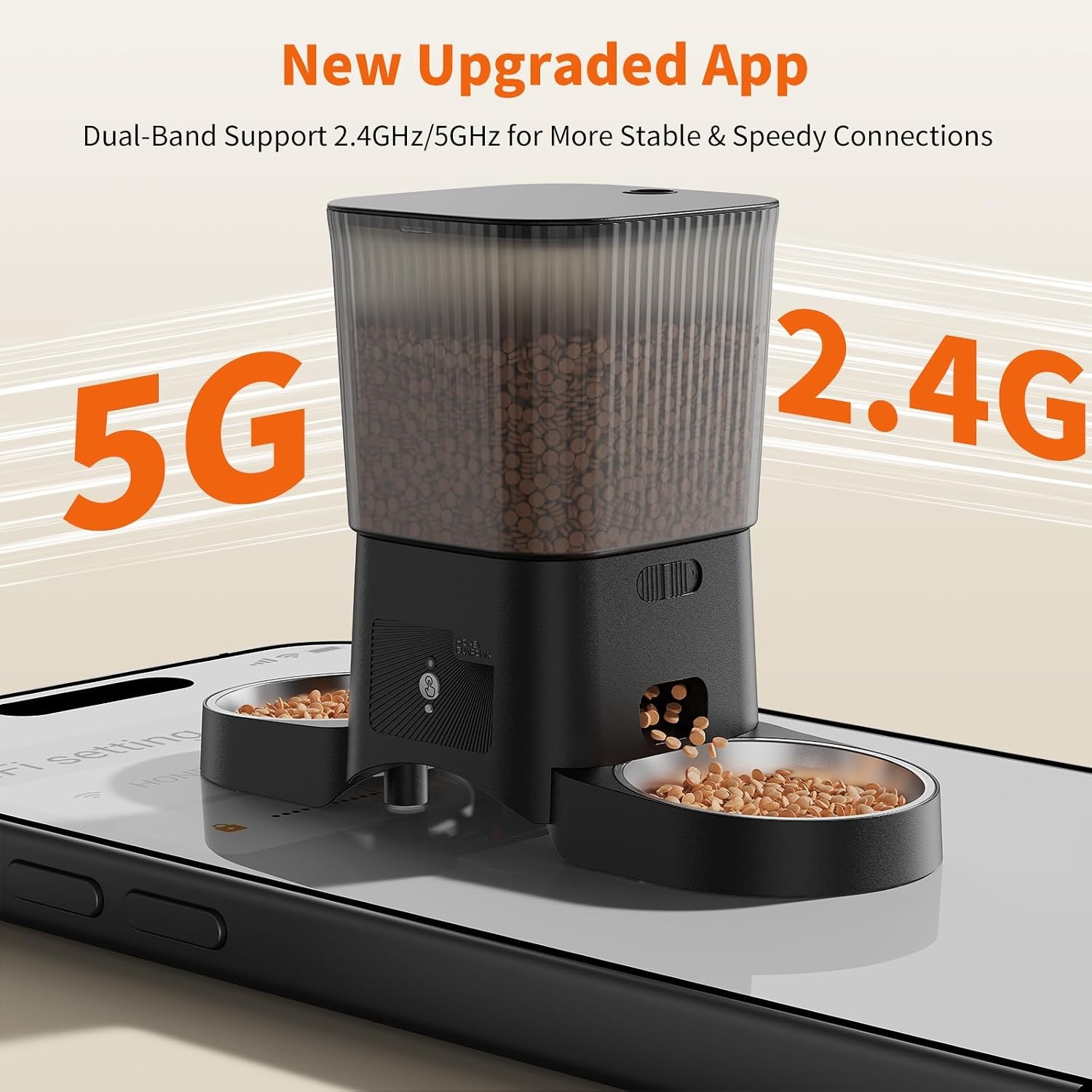 Slimme Dubbele Voerbak 3.5L Zwart | WiFi & App Bediening | 33% Korting