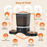 Slimme Dubbele Voerbak 3.5L Zwart | WiFi & App Bediening | 33% Korting