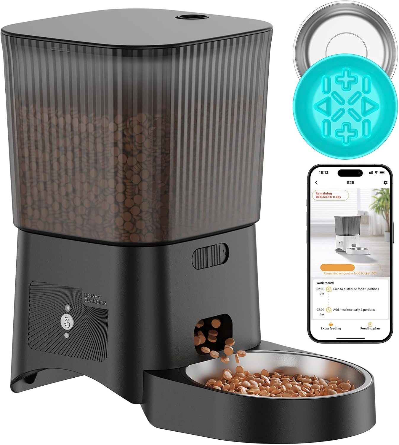 Slimme Dubbele Voerbak 3.5L Zwart | WiFi & App Bediening | 33% Korting