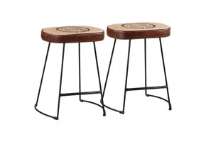VidaXL Barkrukken Set van 2 - Donkerbruin - 40x29.5x53 cm - 40% Korting