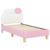 vidaXL Peuterbedframe met hoofdbord Roze 70 x 140 cm PU