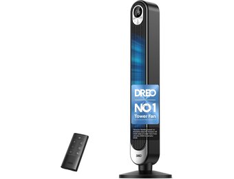 DREO 42 Inch Torenventilator Zwart - 9 Snelheden - 12 Uur Timer - Stille Koeling