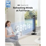 DREO 42 Inch Torenventilator Zwart - 9 Snelheden - 12 Uur Timer - Stille Koeling