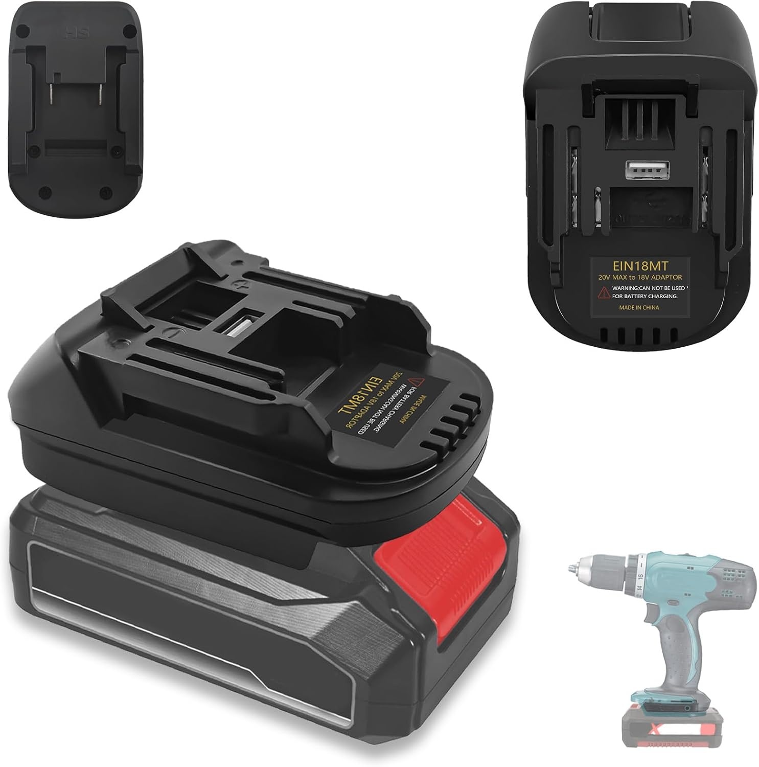 Adapter voor Einhell 18 V lithiumaccu-converter voor Makita 18 V lithiumaccu, ombouwen naar Makita 18V lithium accugereedschap