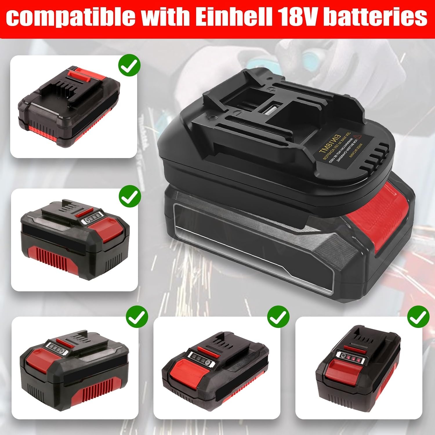 Adapter voor Einhell 18 V lithiumaccu-converter voor Makita 18 V lithiumaccu, ombouwen naar Makita 18V lithium accugereedschap