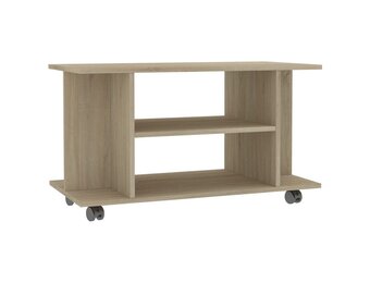 vidaXL Tv-meubel met wieltjes 80x40x45 cm bewerkt hout sonoma eiken