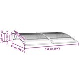 Deurluifel 150x100 cm Polycarbonaat Grijs - 34% Korting