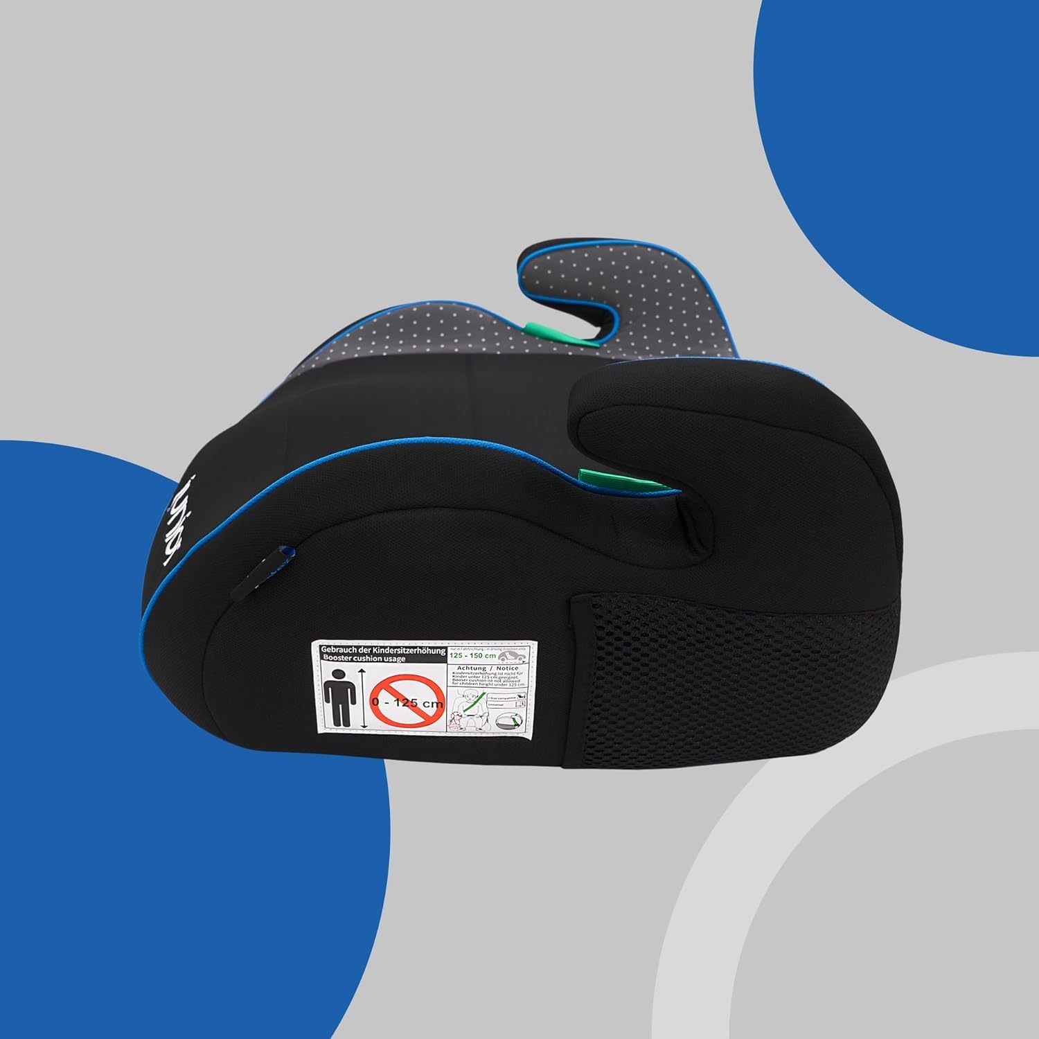 PETEX "Max" Kinderzitverhoger, zitverhoging volgens i-Size norm R129, kinderzit/autostoel voor kinderen, grijs, 1 stuks
