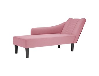 vidaXL Chaise longue met rechterarmleuning fluweel roze