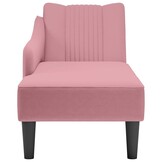 vidaXL Chaise longue met rechterarmleuning fluweel roze