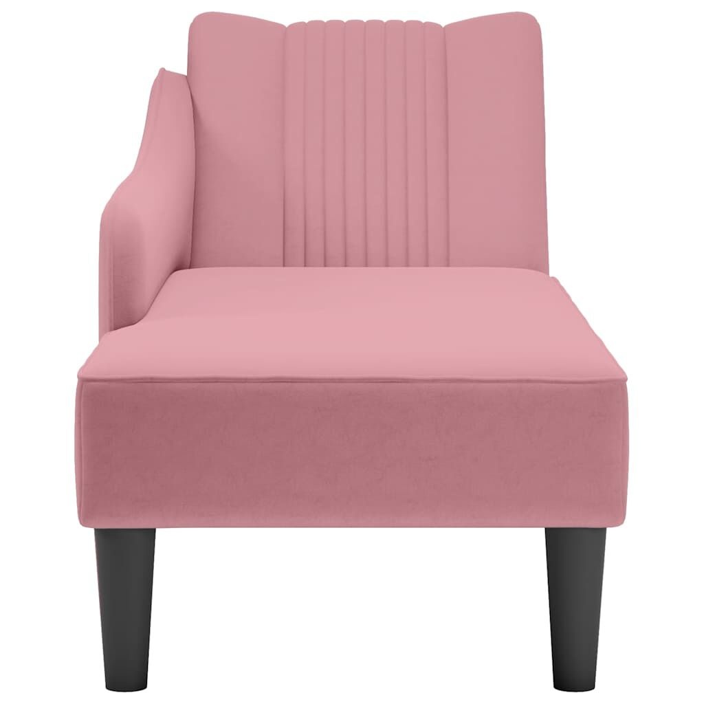 vidaXL Chaise longue met rechterarmleuning fluweel roze