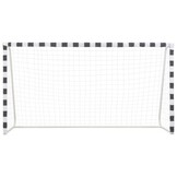 vidaXL Voetbaldoel 300x160x90 cm metaal zwart en wit