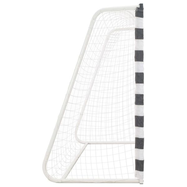 vidaXL Voetbaldoel 300x160x90 cm metaal zwart en wit