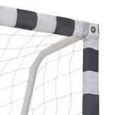 vidaXL Voetbaldoel 300x160x90 cm metaal zwart en wit
