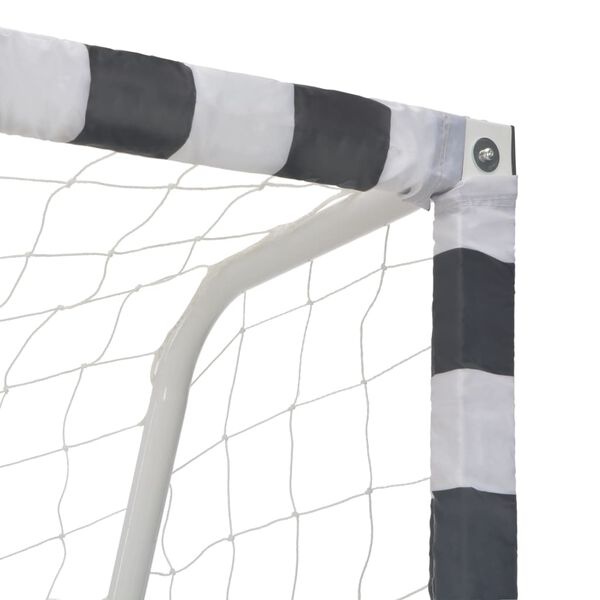 vidaXL Voetbaldoel 300x160x90 cm metaal zwart en wit