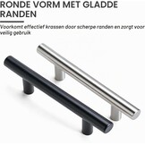 Set van 4 roestvrijstalen meubelgrepen - Gatafelstand: 128 mm - Kastgrepen - Deurgrepen - Ladegrepen - Kastdeuren - Keukengrepen