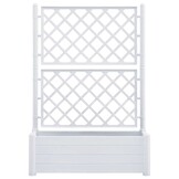 vidaXL Plantenbak met latwerk 100x43x142 cm PP wit