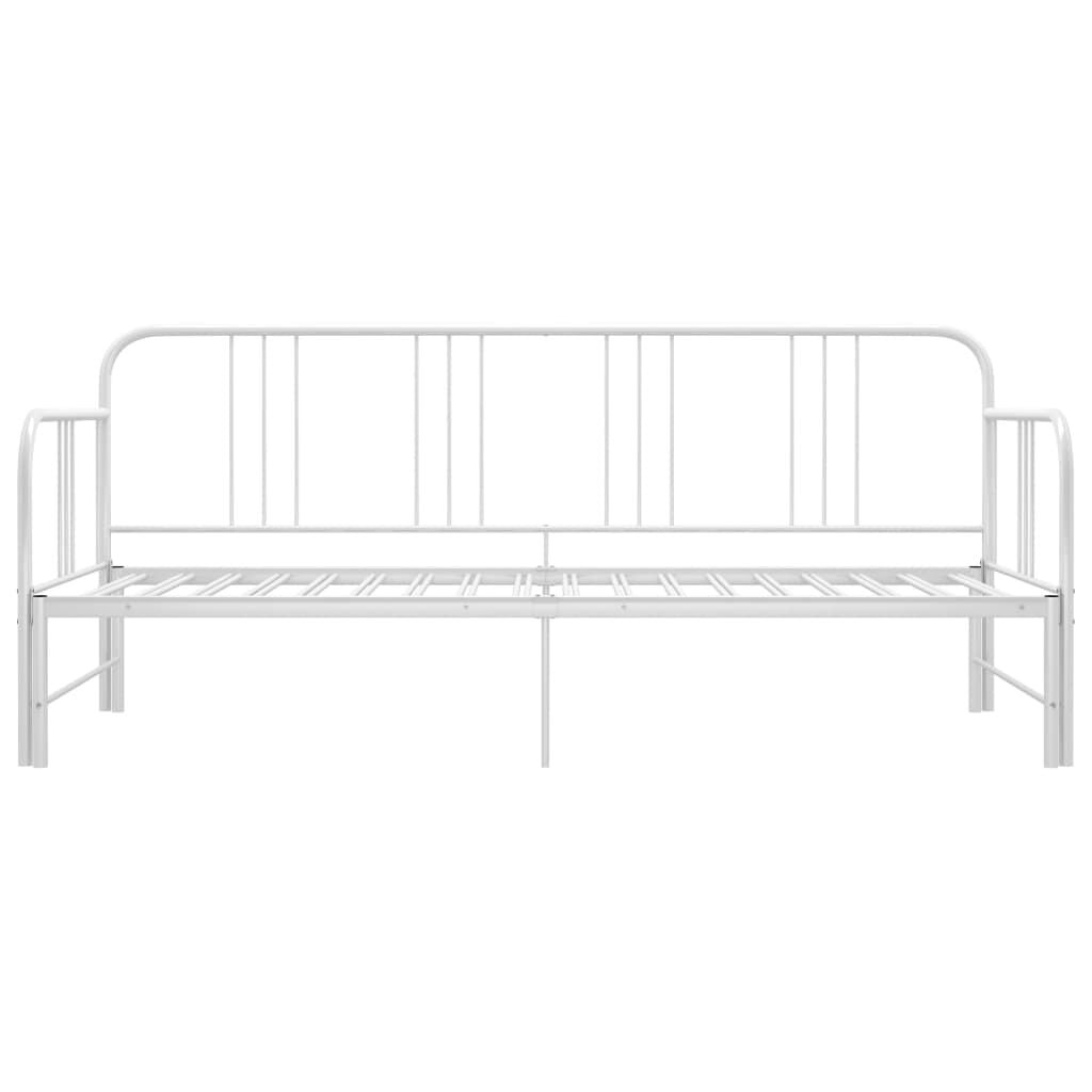 vidaXL Slaapbankframe uittrekbaar metaal wit 90x200 cm