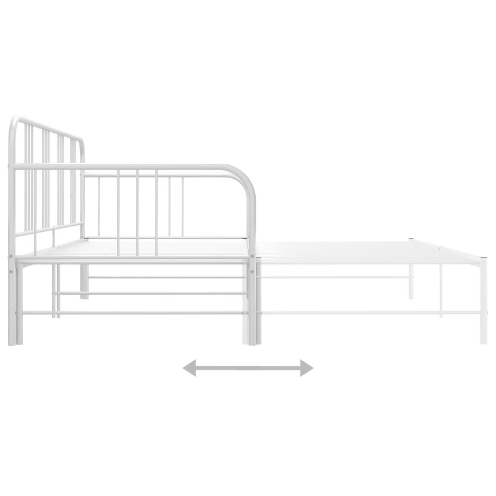 vidaXL Slaapbankframe uittrekbaar metaal wit 90x200 cm