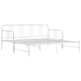 vidaXL Slaapbankframe uittrekbaar metaal wit 90x200 cm