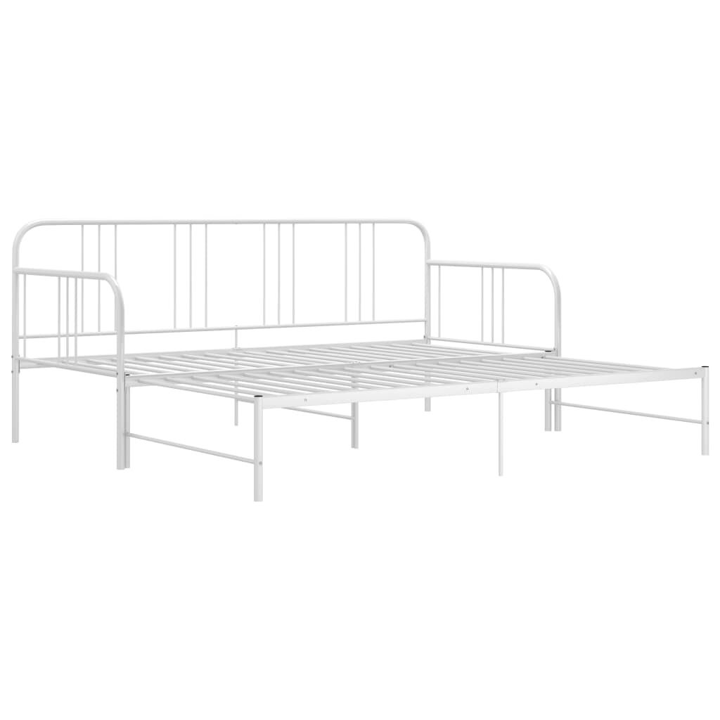 vidaXL Slaapbankframe uittrekbaar metaal wit 90x200 cm