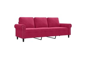 VidaXL Driezitsbank 180 cm Fluweel Wijnrood - 41% Korting!