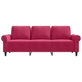 vidaXL Driezitsbank Fluweel Wijnrood 180cm - 35% Korting