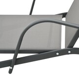 vidaXL Ligbed Staal & Textileen - Grijs - 34% Korting