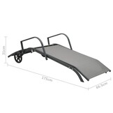 vidaXL Ligbed Staal & Textileen - Grijs - 34% Korting