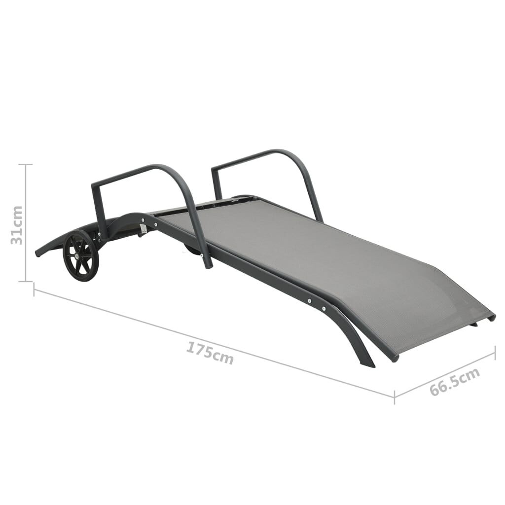 vidaXL Ligbed Staal & Textileen - Grijs - 34% Korting