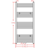 Zwarte Handdoekradiator Recht 500x1160 mm - 34% Korting