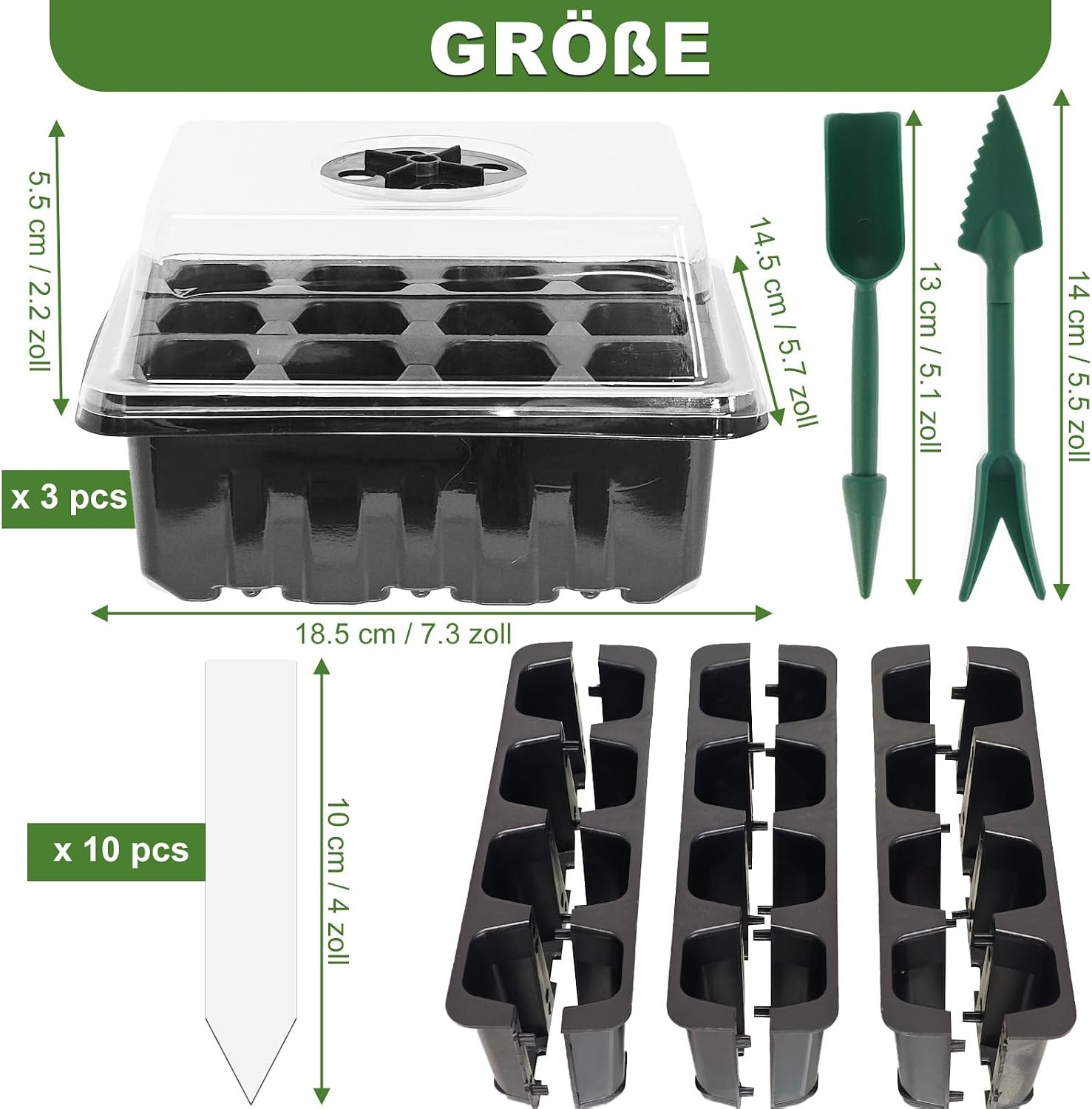 Kweekkas Zaailingen - 3 Delige Set met Deksel & Ventilatie - 30% Korting