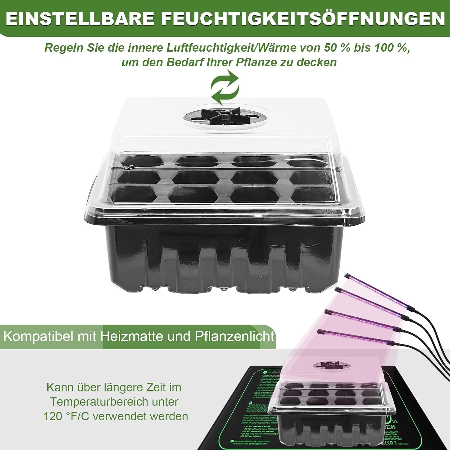Kweekkas Zaailingen - 3 Delige Set met Deksel & Ventilatie - 30% Korting