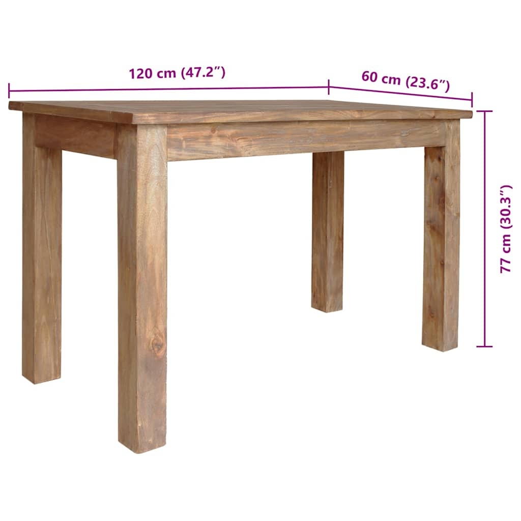 Eettafel 120x60x77 cm Massief Mahoniehout - 35% Korting