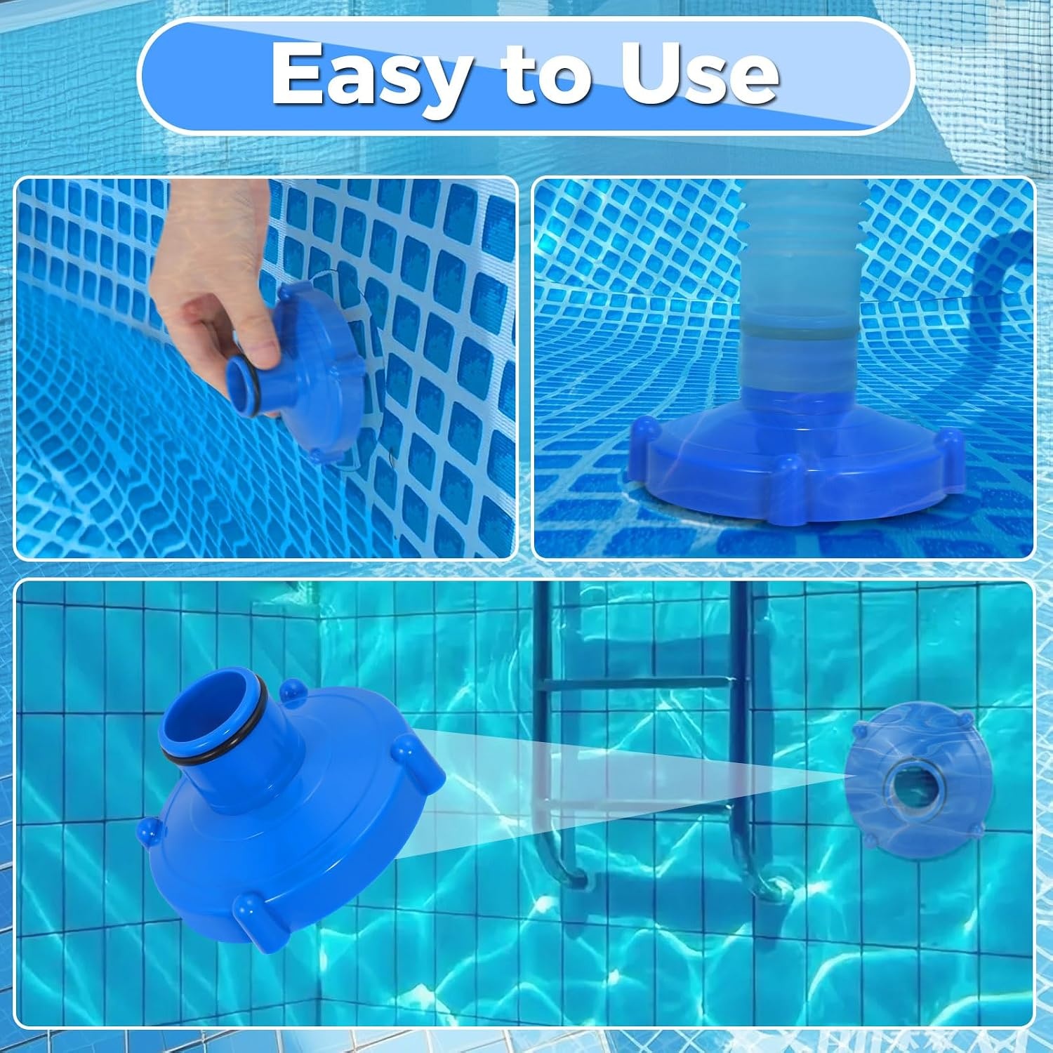 Zwembad Adapter voor Stofzuiger & Zuigslang - 80mm naar 32mm - Blauw - 37% Korting