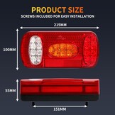 LED Achterlichtset Aanhanger 12V-24V IP67 Waterdicht ECE E57 | 33% Korting