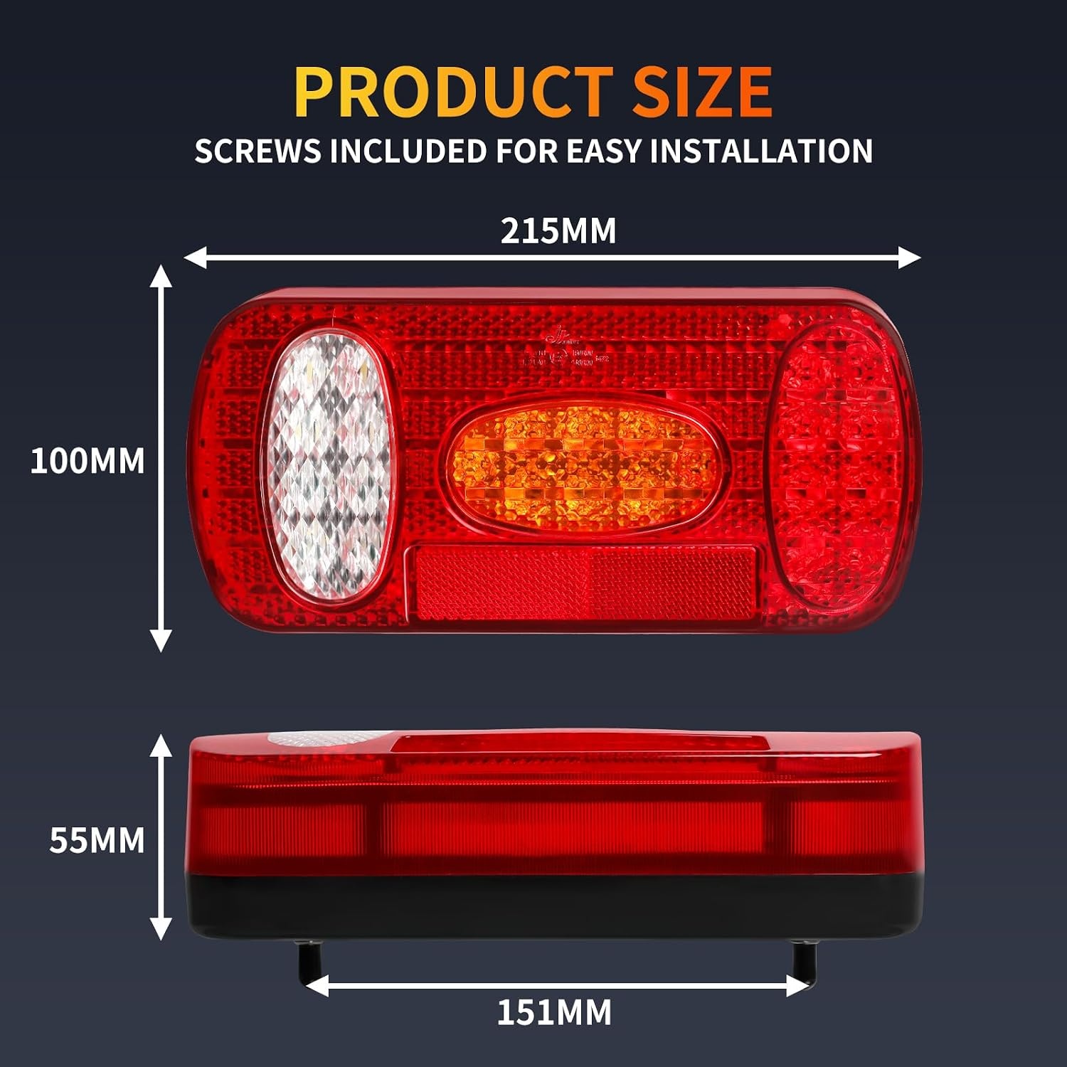 LED Achterlichtset Aanhanger 12V-24V IP67 Waterdicht ECE E57 | 33% Korting
