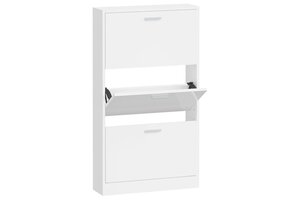 vidaXL Schoenenkast Hoogglans Wit Bewerkt Hout - 59x17x108 cm (58% Korting)
