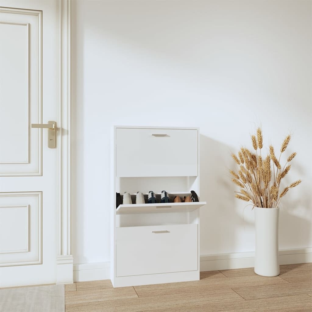 VidaXL Schoenenkast Wit 59x17x108 cm - 54% Korting