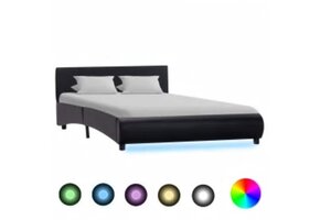 Stijlvol Zwart Bedframe met LED (140x200cm) - 59% Korting!